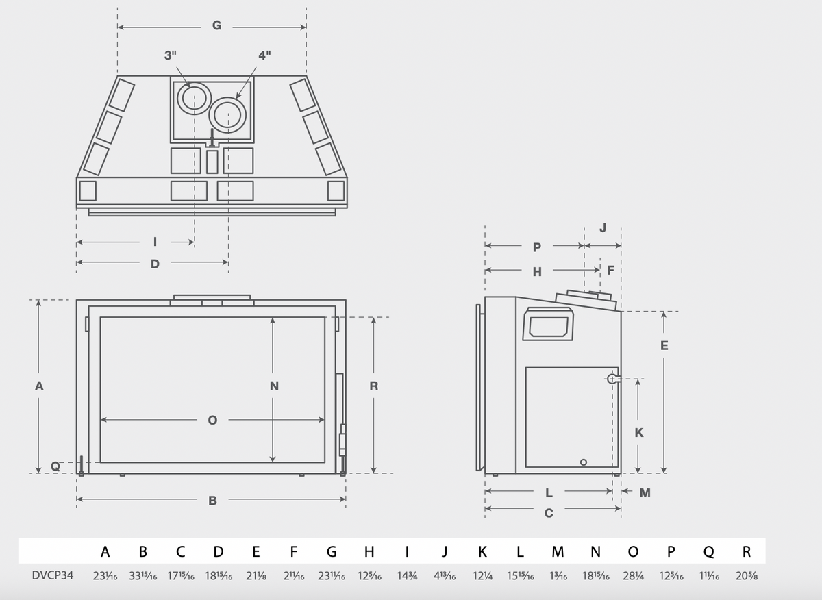 Montigo Illume 34" Traditional Fireplace