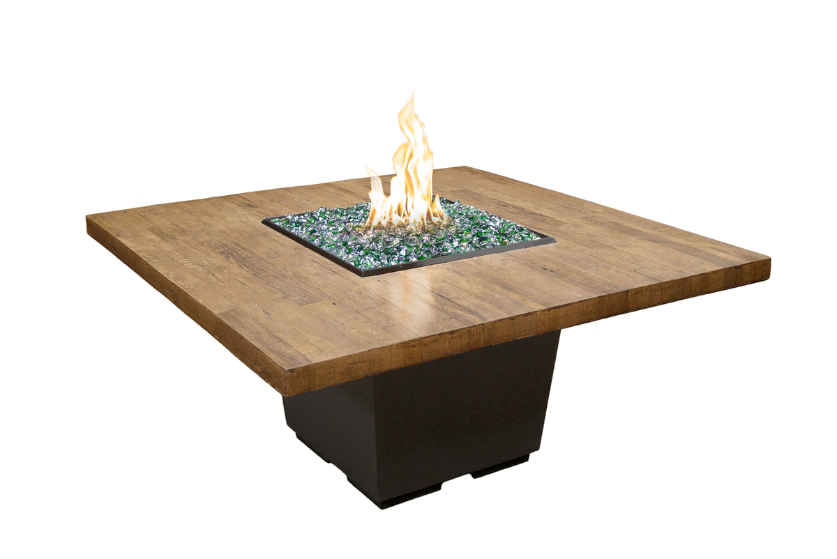 American Fyre Designs 60&quot; Reclaimed Wood Cosmopolitan
Square Dining Firetable