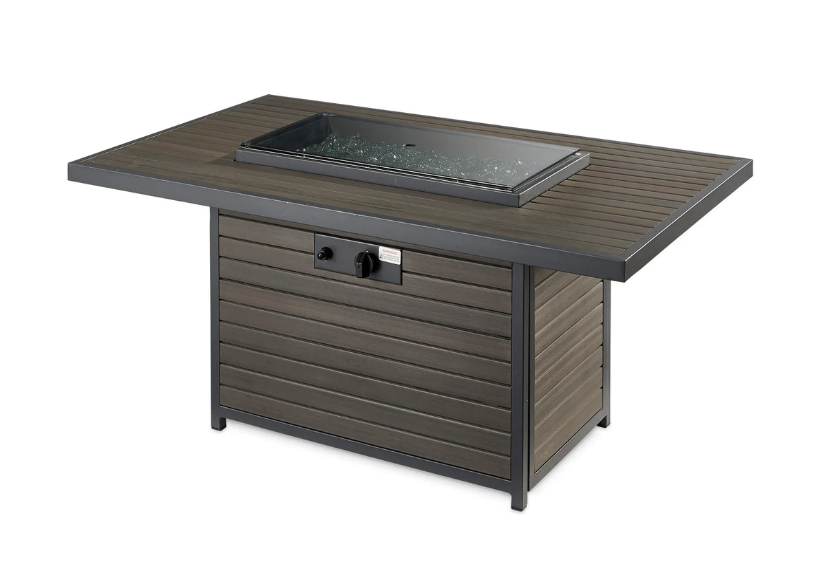 Outdoor GreatRoom Company Brooks Rectangular Gas Fire Pit Table