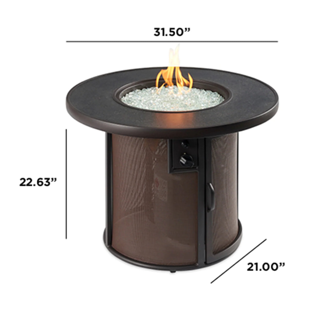 Outdoor GreatRoom Company Brown Stonefire Round Gas Fire Pit Table