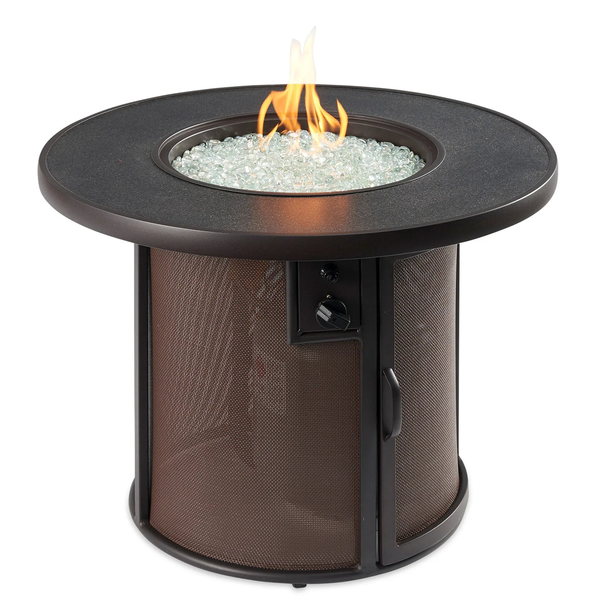 Outdoor GreatRoom Company Brown Stonefire Round Gas Fire Pit Table