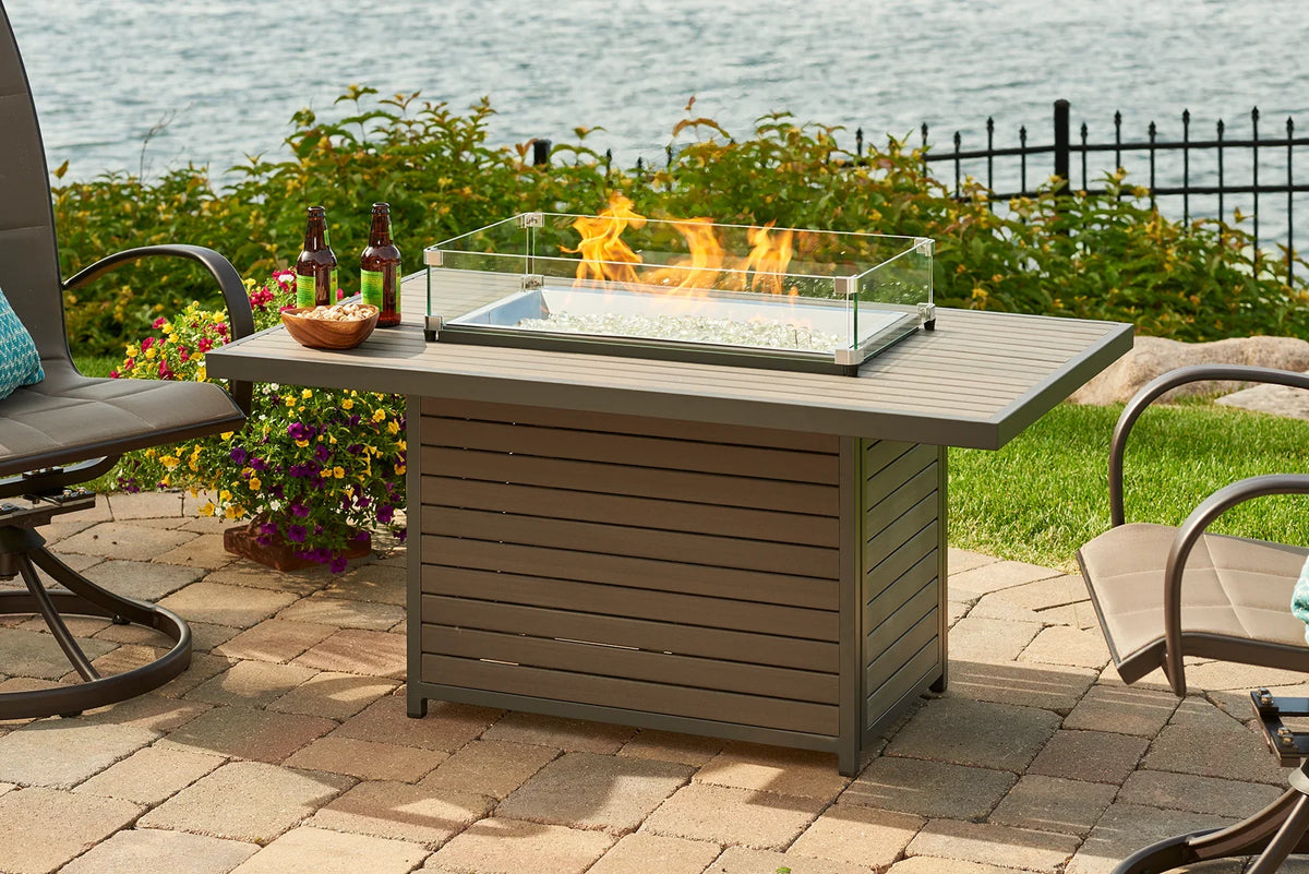 Outdoor GreatRoom Company Brooks Rectangular Gas Fire Pit Table