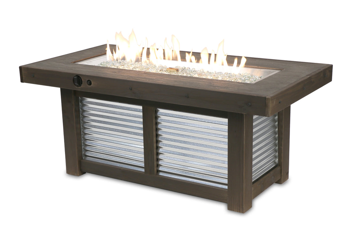 Outdoor GreatRoom Company Denali Brew Linear Gas Fire Pit Table