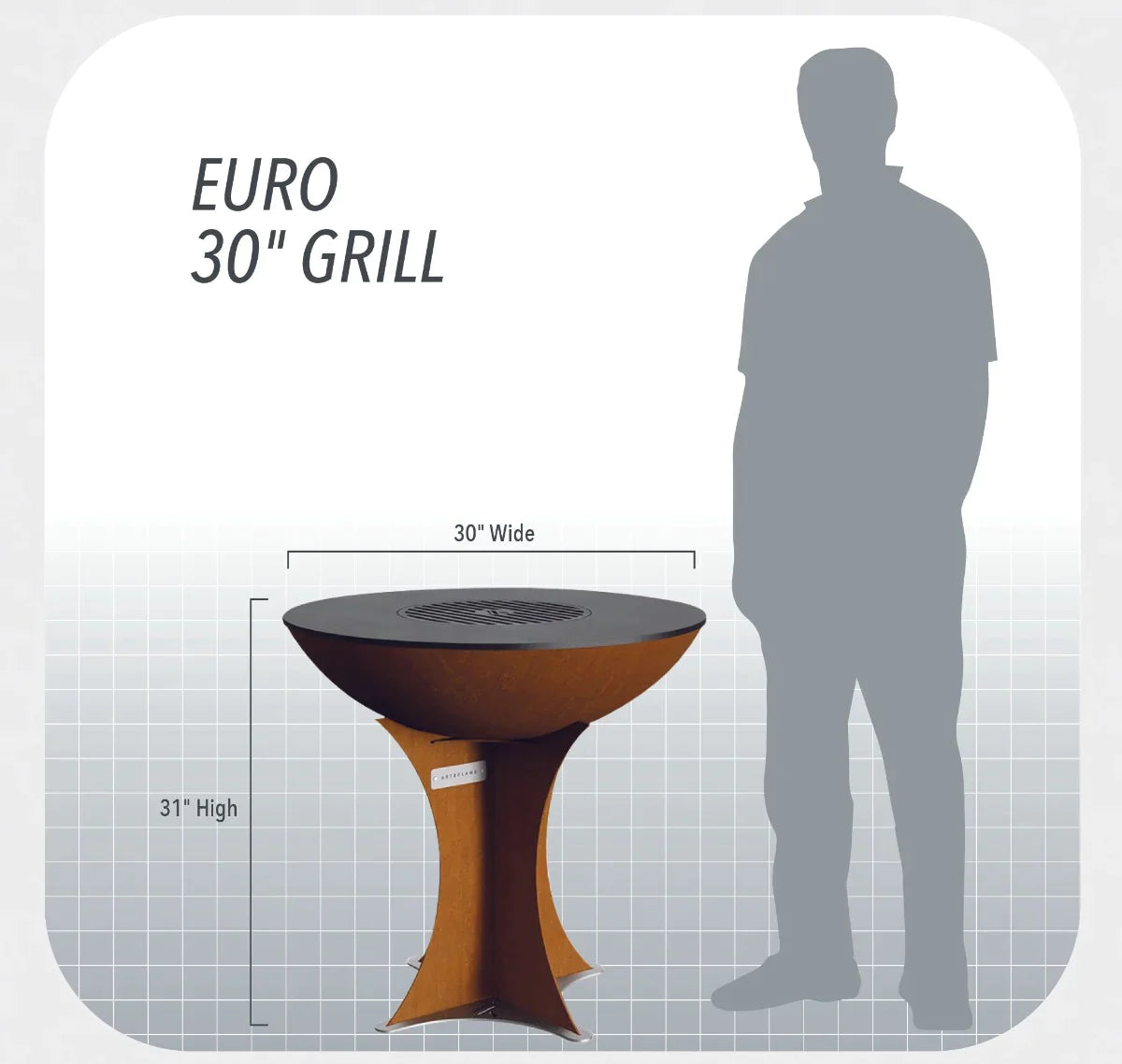 Arteflame CLASSIC 30&quot; GRILL - TALL EURO BASE