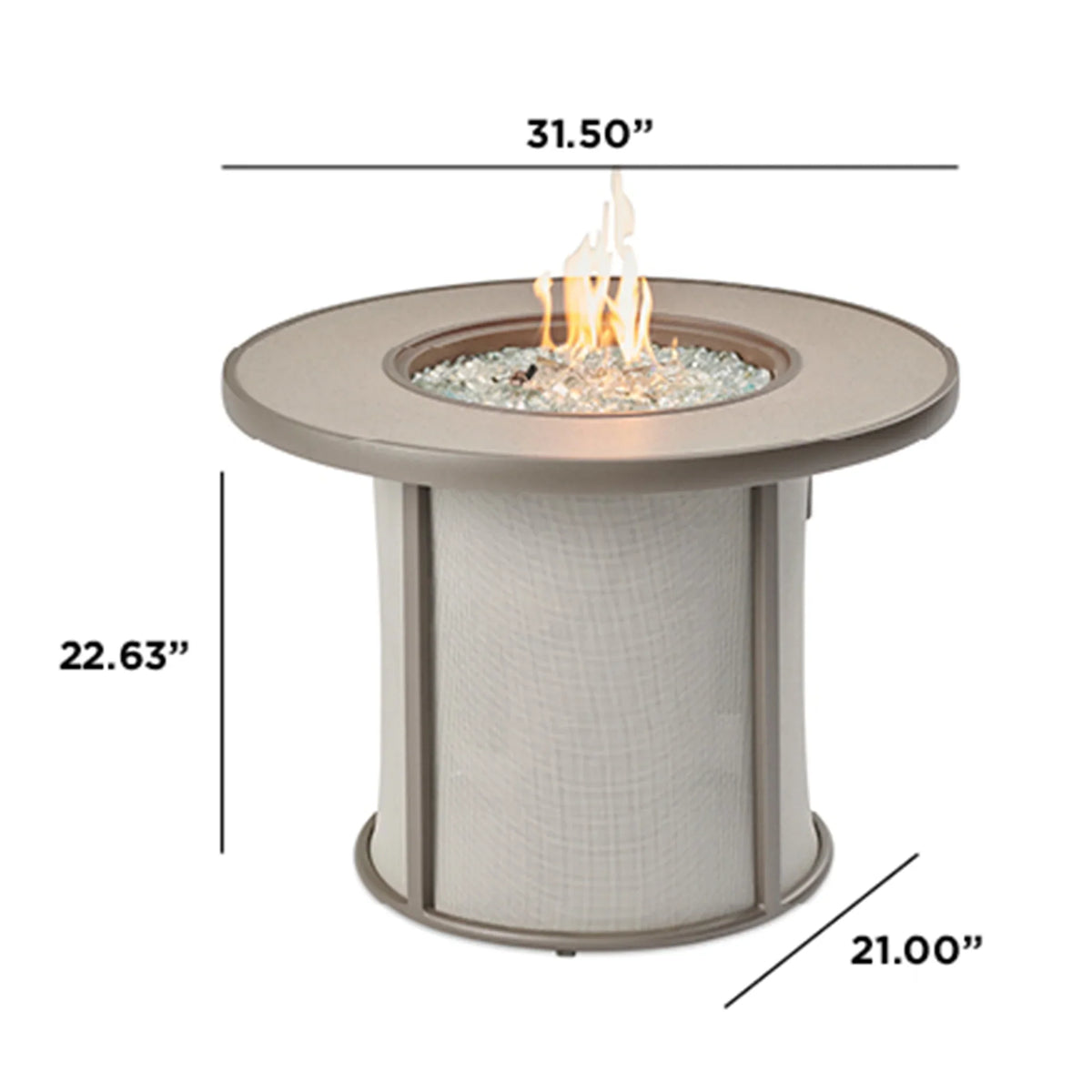 Outdoor GreatRoom Company Grey Stonefire Round Gas Fire Pit Table