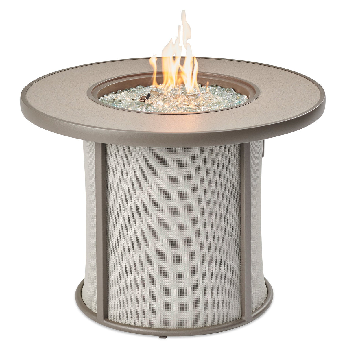 Outdoor GreatRoom Company Grey Stonefire Round Gas Fire Pit Table