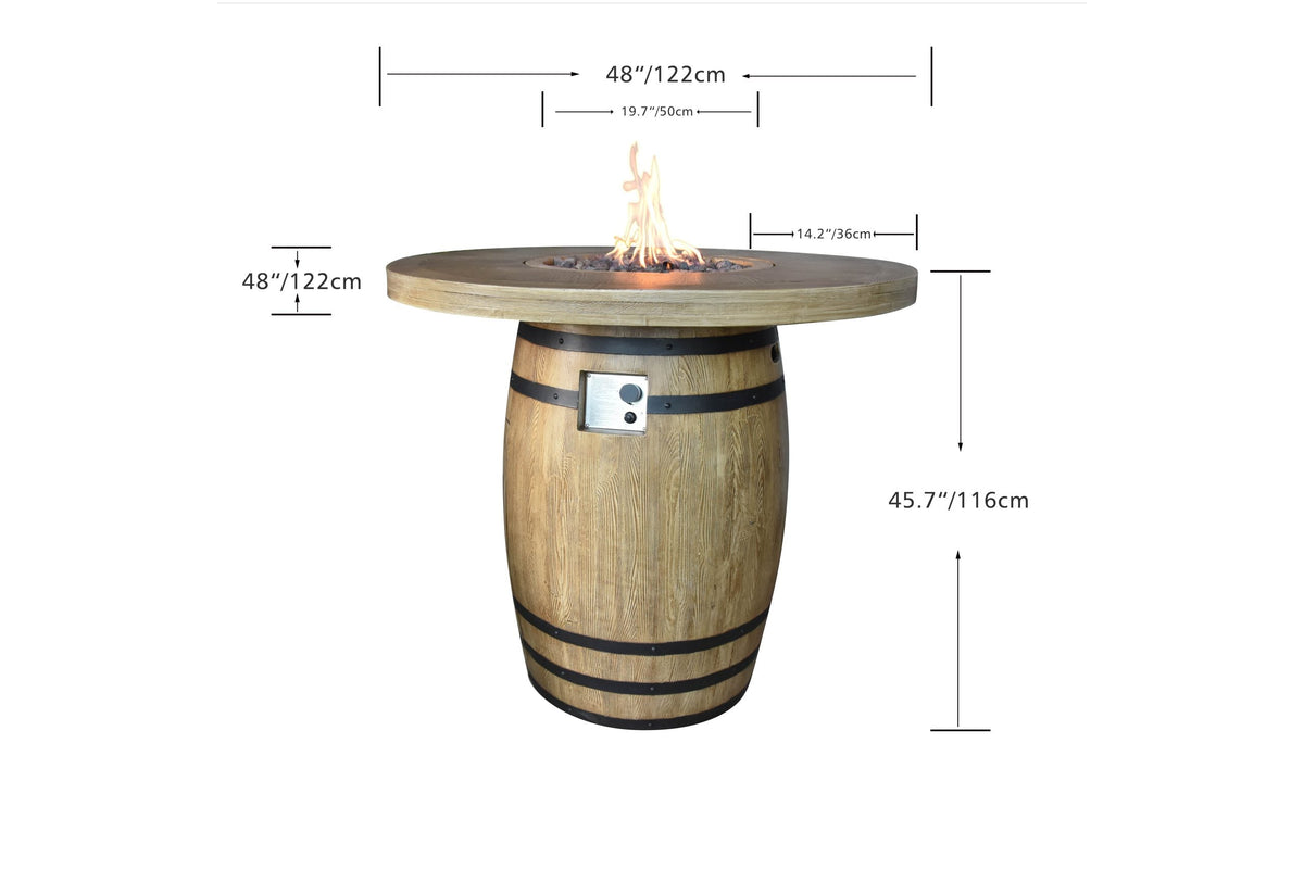 Elementi Lafite Barrel Fire Table
