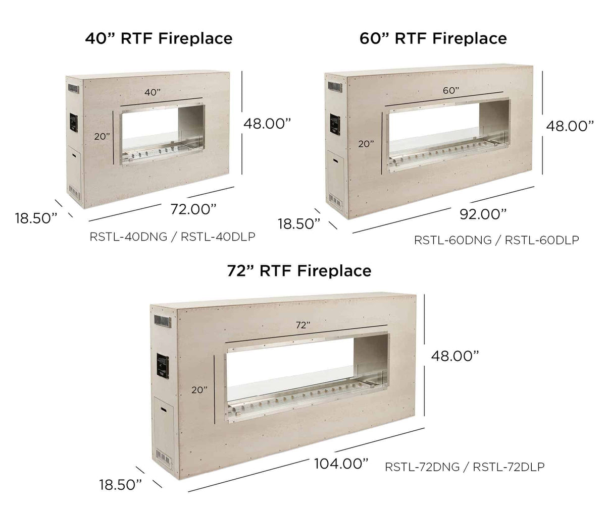 Outdoor GreatRoom Company Linear 2 Sided Ready To Finish Gas Fireplace