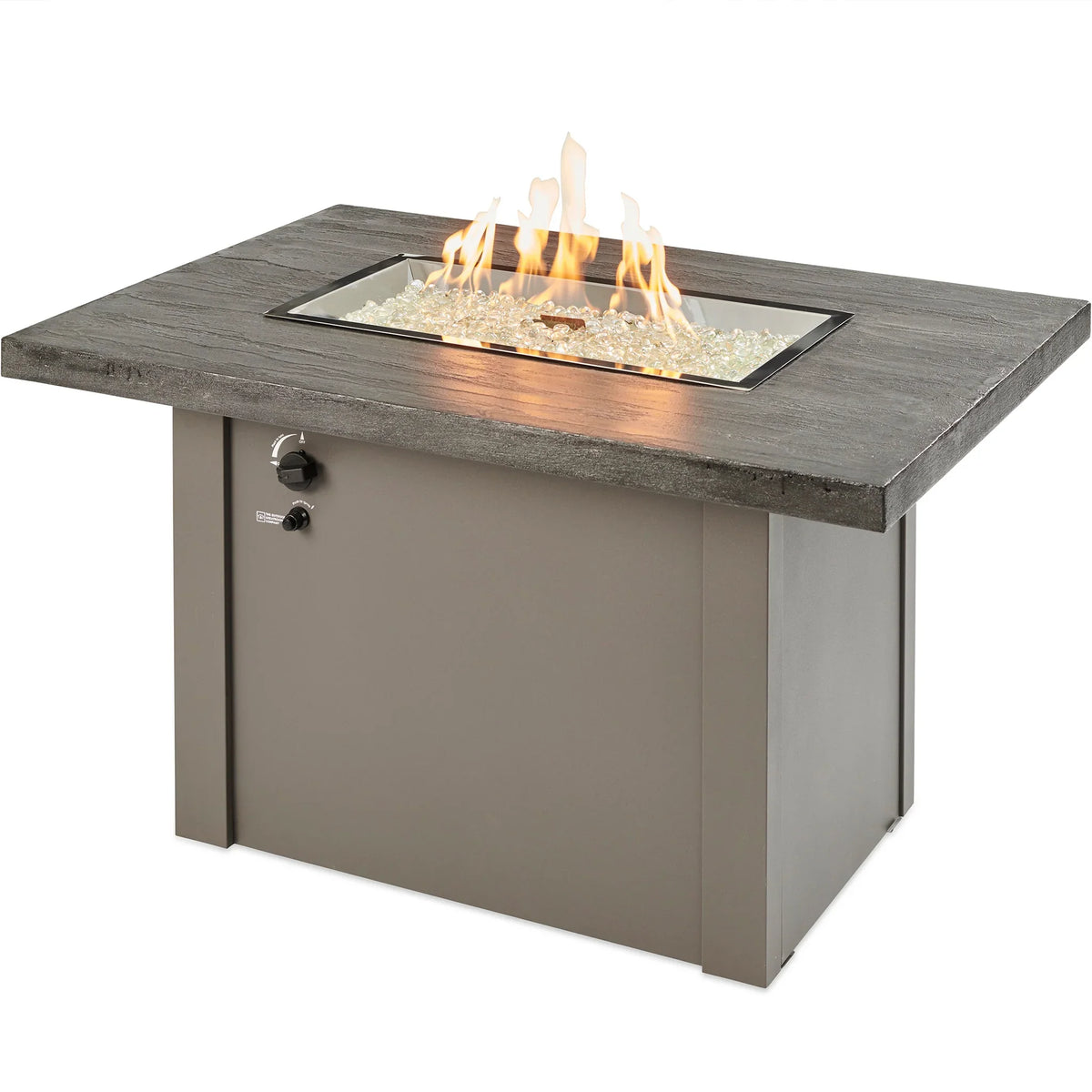 Outdoor GreatRoom Company Stone Grey Havenwood Rectangular Gas Fire Pit Table