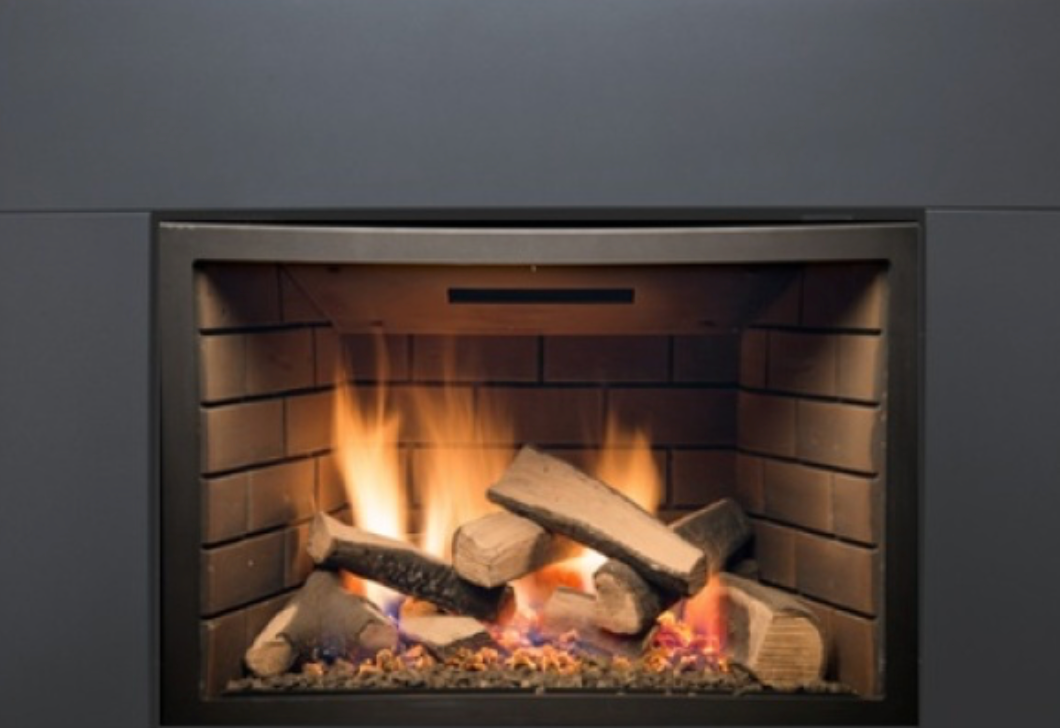 Sierra Flame 30&quot; Abbot Deluxe Direct Vent With Black Porcelain Panels Natural Gas Fireplace