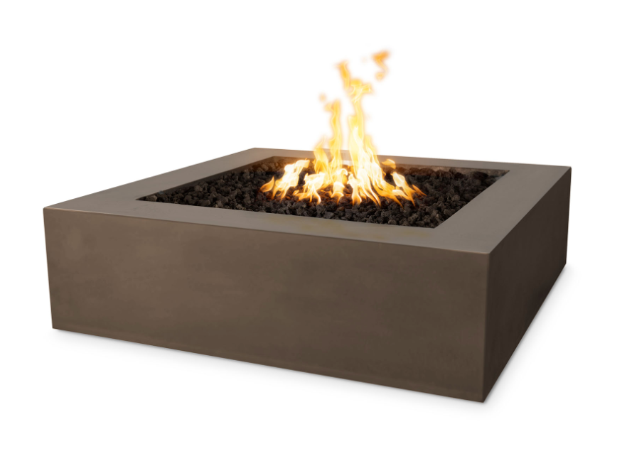 The Outdoor Plus Square Concrete Quad Fire Pit