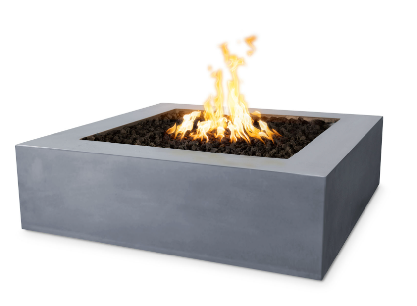 The Outdoor Plus Square Concrete Quad Fire Pit