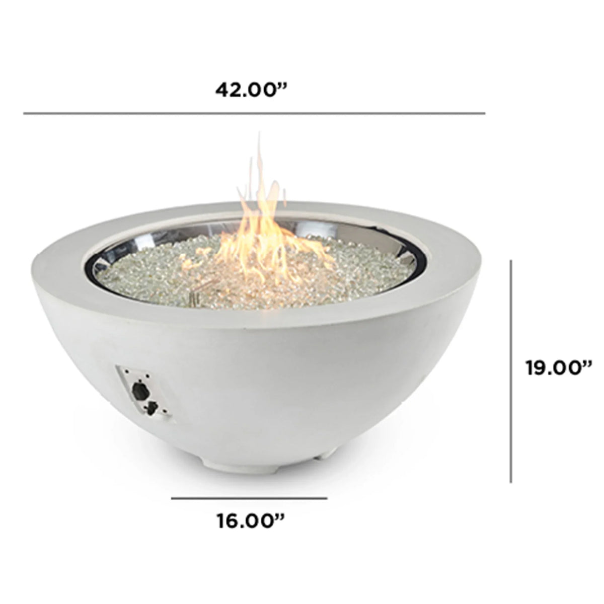 Outdoor GreatRoom Company White Cove 42&quot; Round Gas Fire Pit Bowl