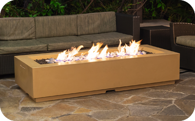 American Fyre Designs 72&quot; Louvre Long Rectangle Fire Pit