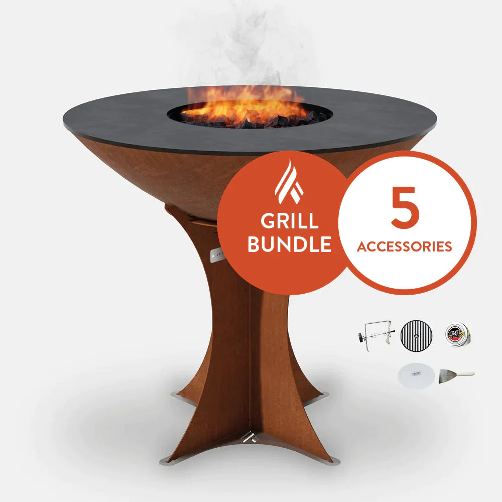 Arteflame Classic 40&quot; Grill with Euro Base Home Chef Bundle With 5 Grilling Accessories.