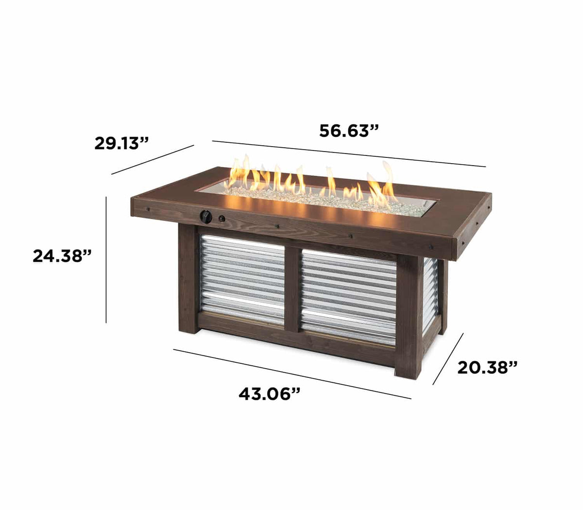 Outdoor GreatRoom Company Denali Brew Linear Gas Fire Pit Table