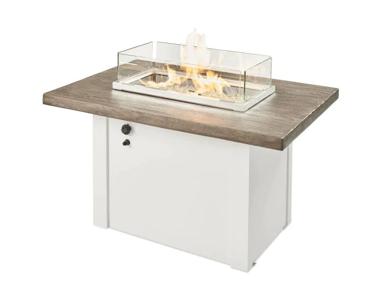 Outdoor GreatRoom Company Driftwood Havenwood Rectangular Gas Fire Pit Table