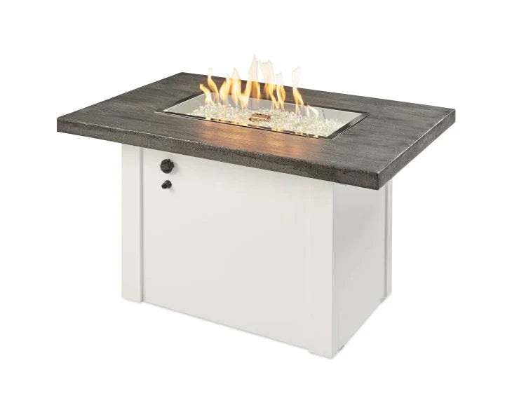 Outdoor GreatRoom Company Stone Grey Havenwood Rectangular Gas Fire Pit Table